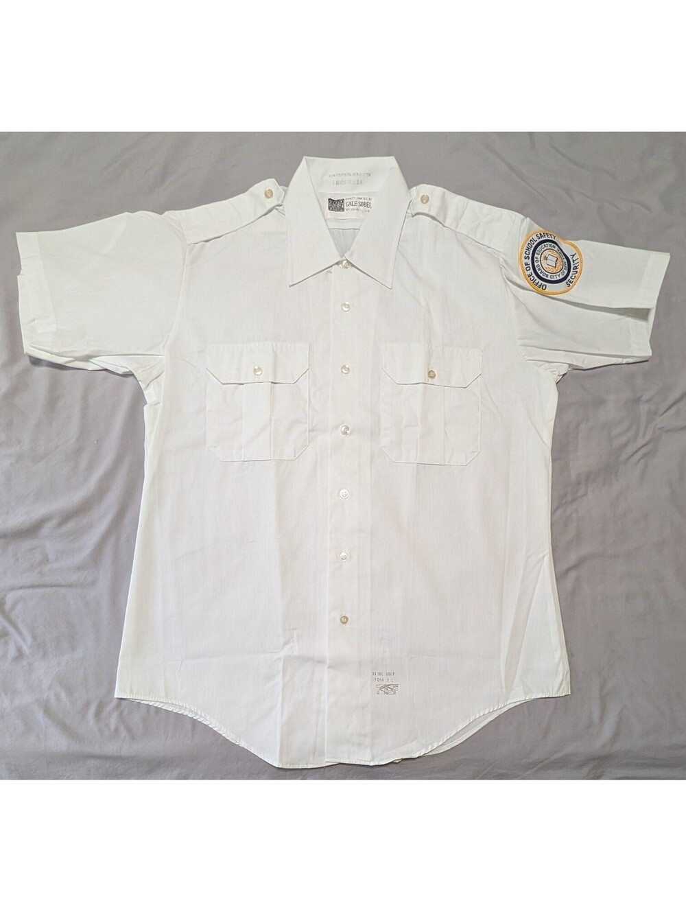 Vintage Gale-Sobel NYC School Safety Security Uniform Button Up Shirt Size L USA